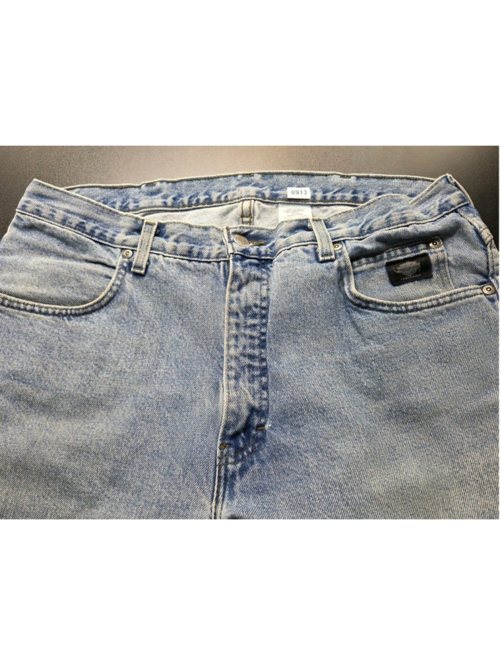 Harley-Davidson Traditional Fit Jeans Men 36x32 USA Made Vintage Light Wash #913